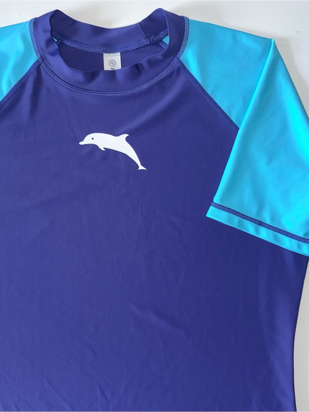 Halcurt Swim Shirt Boys L Blue Nylon Spandex Performance